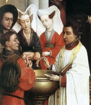 Rogier van der Weyden, detail uit de 'Zeven Sacramenten'